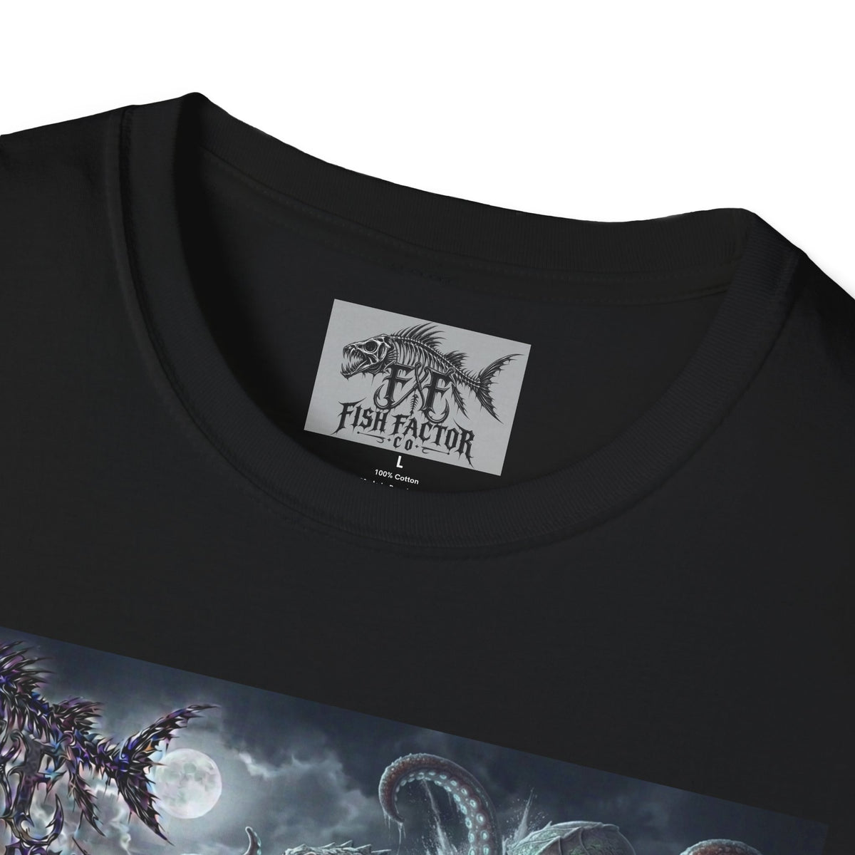 Kraken Sea Monster Art T-Shirt | Ocean Battle Mythical Creature Fish Factor