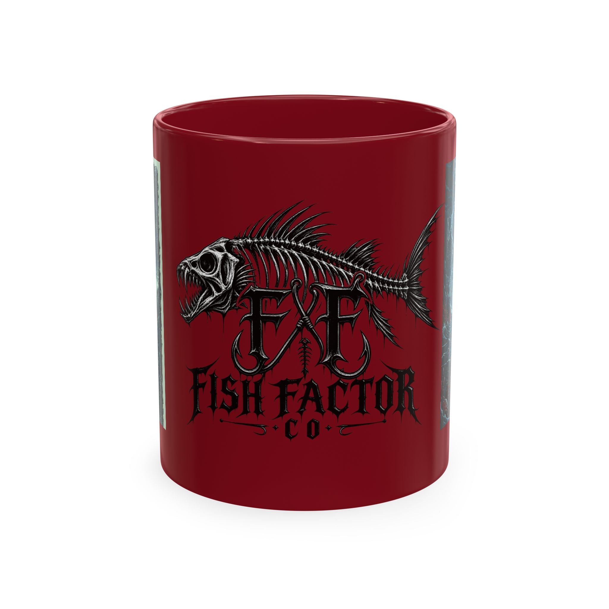Fish Factor Co Skeletal Fish Illustration Mug | Nautical Ocean Skull Art