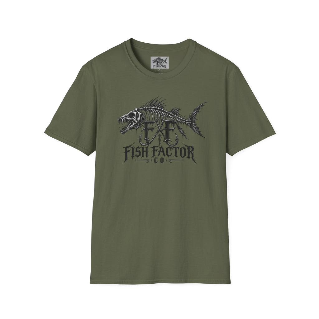 Fish Factor skeletal fish graphic T-Shirt | Fishing logo tee