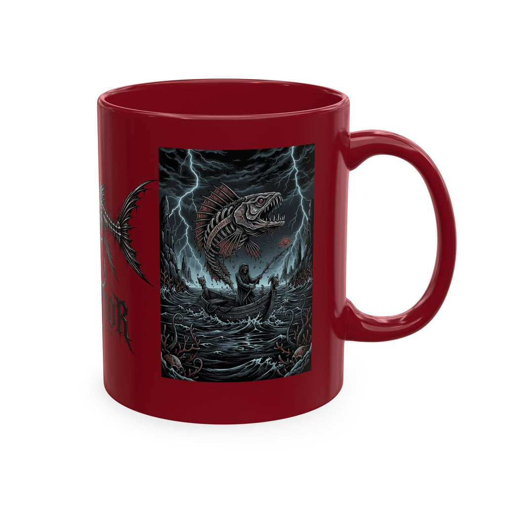 Fish Factor Co Skeletal Fish Illustration Mug | Nautical Ocean Skull Art
