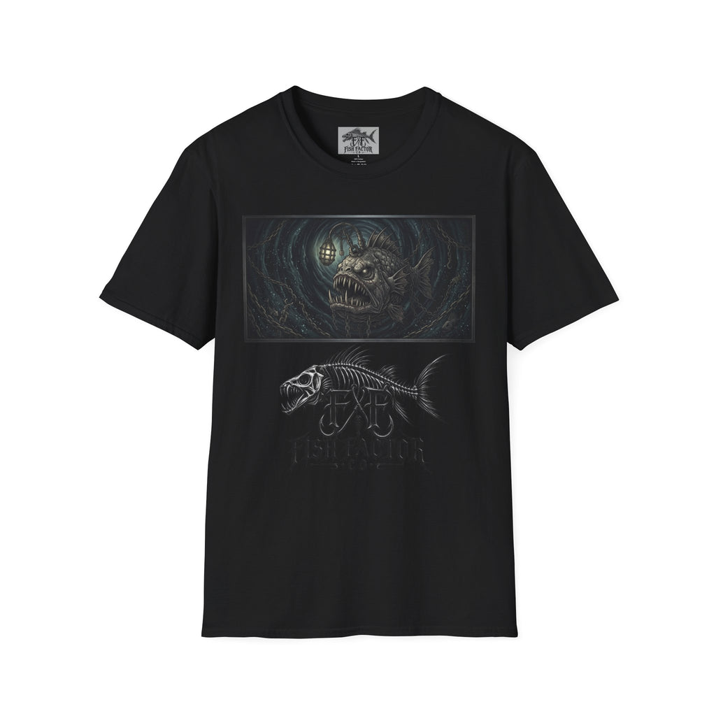 Anglerfish Lantern Illustration T-Shirt | Deep Sea Horror Fish Factor Co