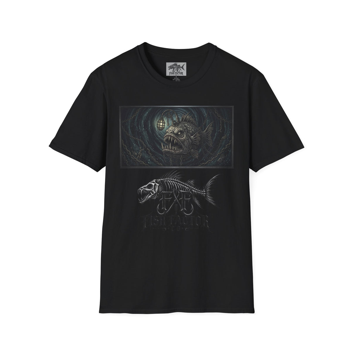 Anglerfish Lantern Illustration T-Shirt | Deep Sea Horror Fish Factor Co