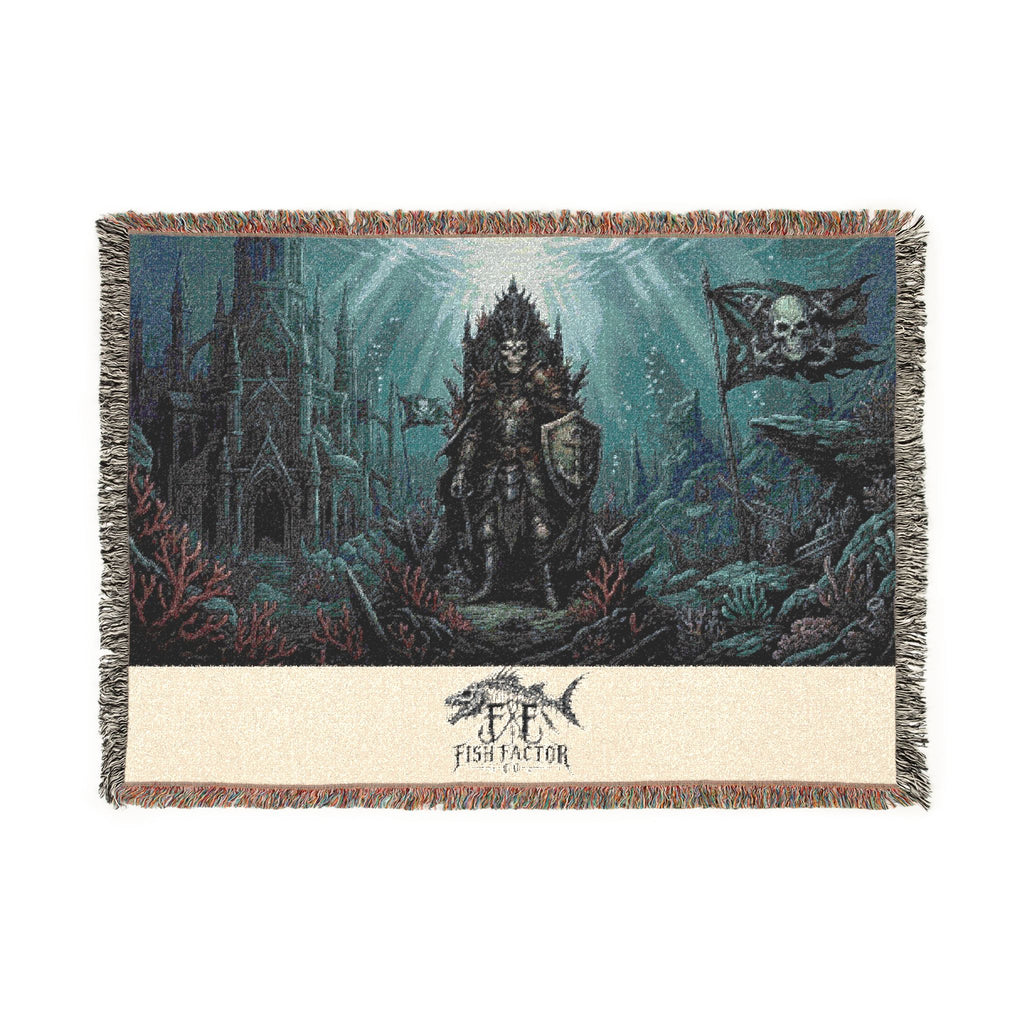Dark Throne King woven blanket | Gothic fantasy castle tapestry - Fish Factor Co