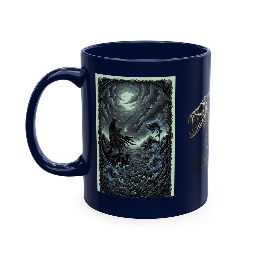 Fish Factor Co Skeletal Fish Illustration Mug | Nautical Ocean Skull Art