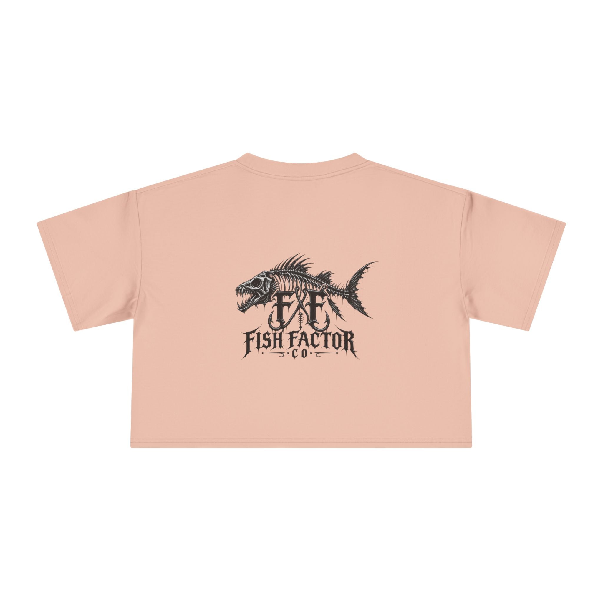 Women's Crop Tee — Dark Nautical Fish Skeleton Graphic Tee - Fish Factor Co