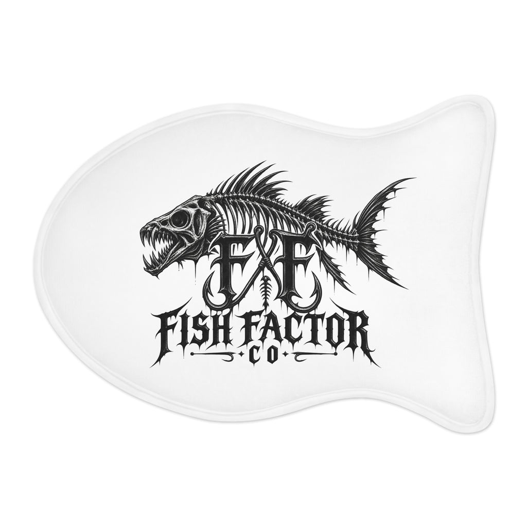 Fish Factor Co. Skeleton Fish Pet Feeding Mat — Non-Slip Waterproof Bowl Placemat for Dogs & Cats
