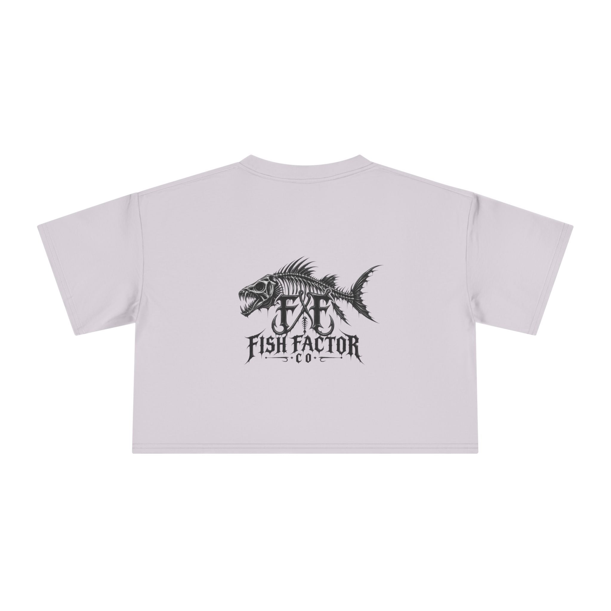 Women's Crop Tee — Dark Nautical Fish Skeleton Graphic Tee - Fish Factor Co