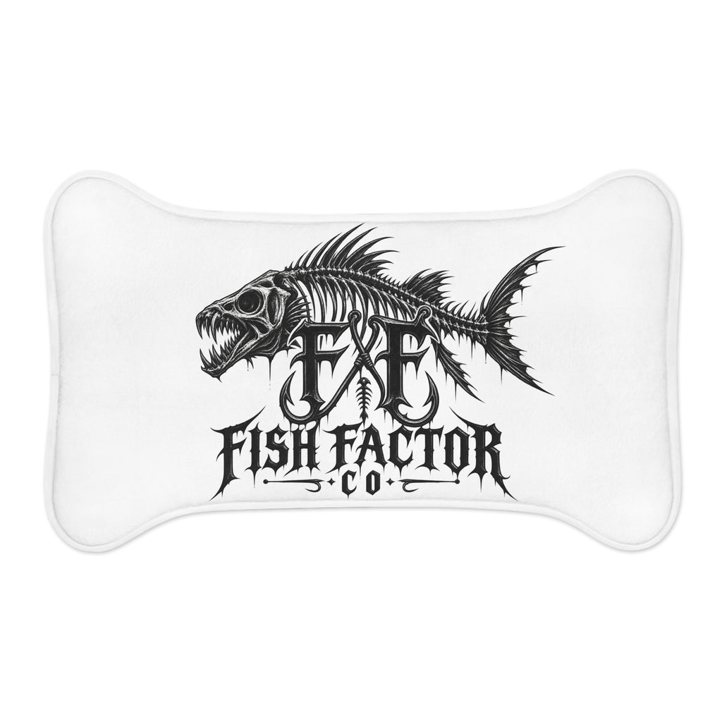 Fish Factor Co. Skeleton Fish Pet Feeding Mat — Non-Slip Waterproof Bowl Placemat for Dogs & Cats