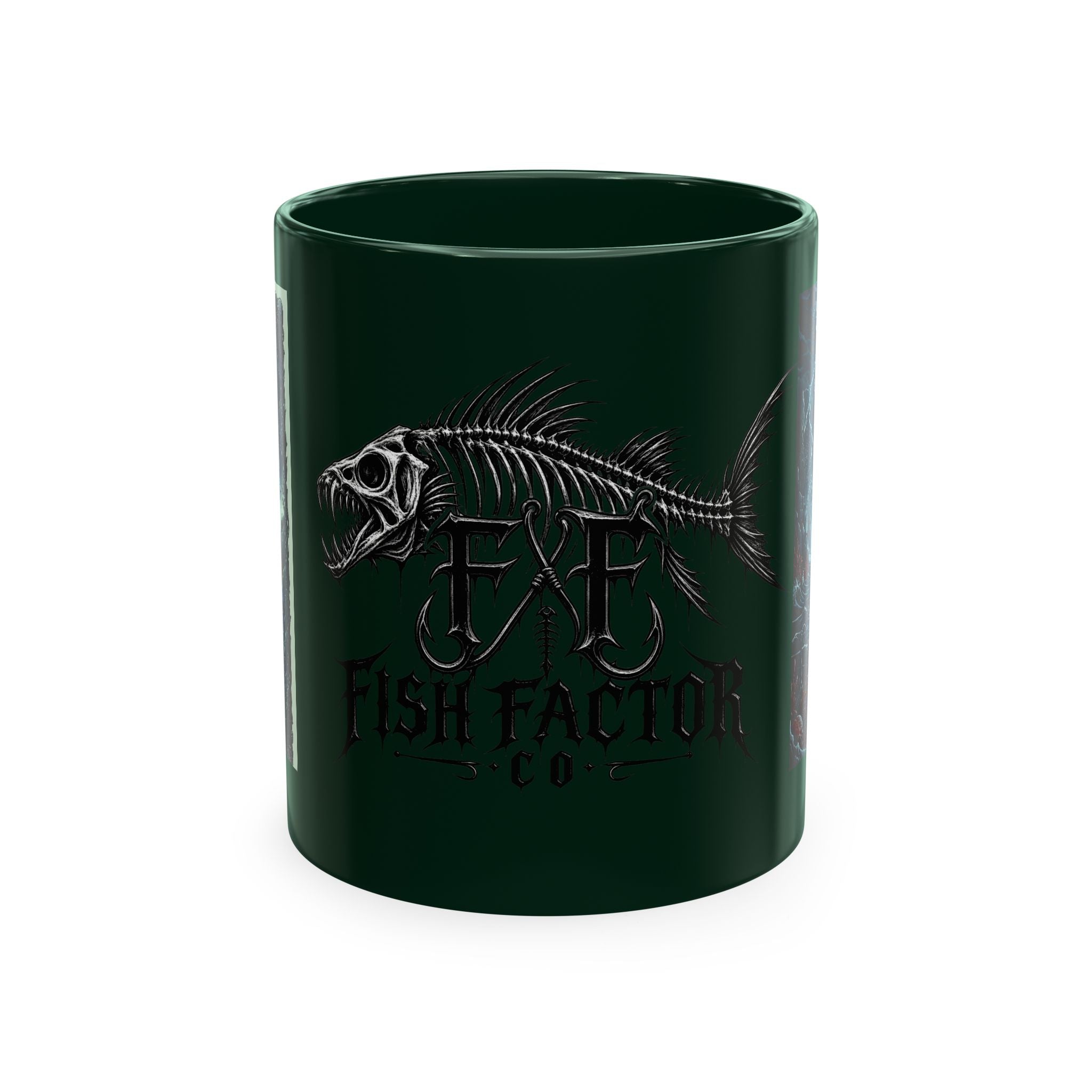 Fish Factor Co Skeletal Fish Illustration Mug | Nautical Ocean Skull Art