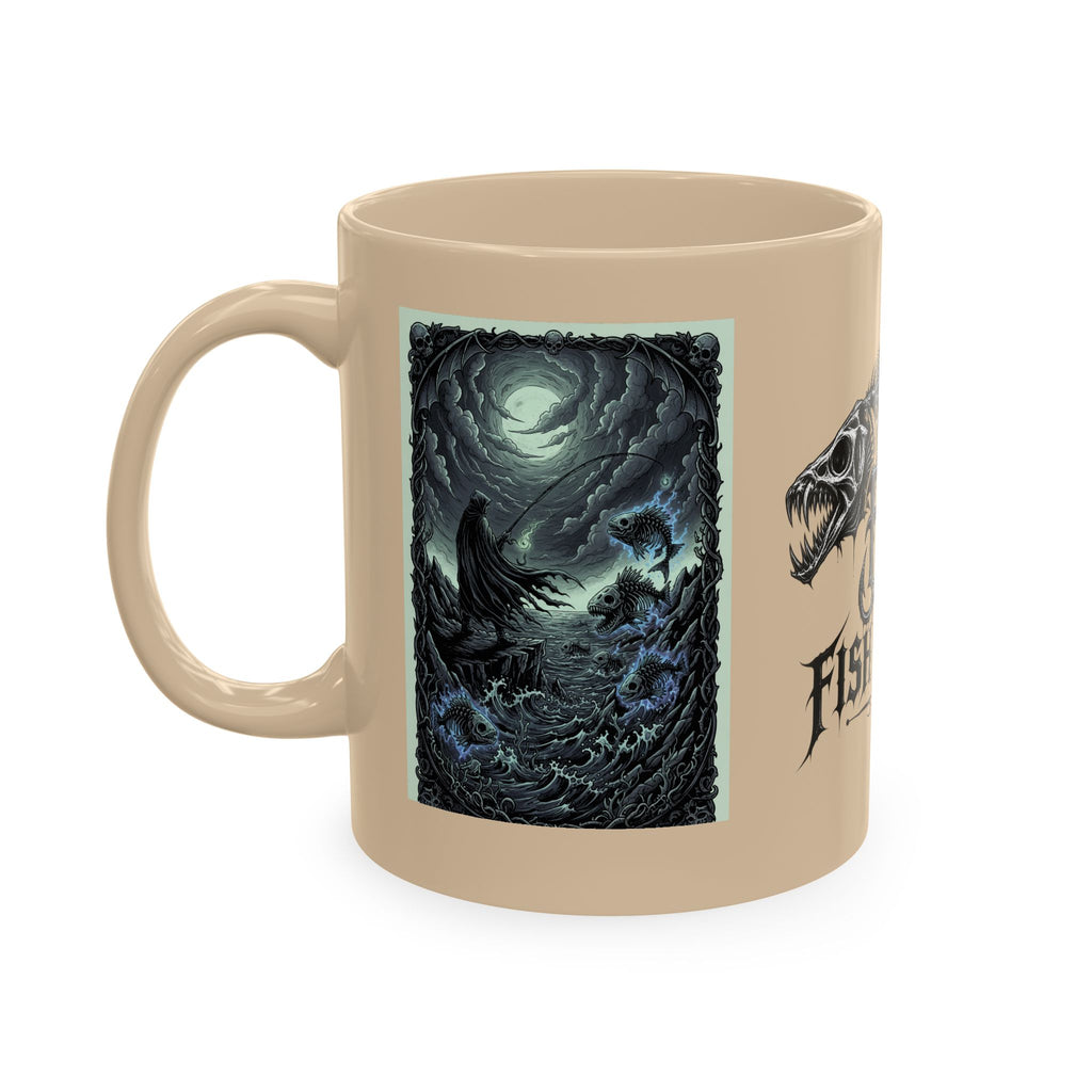 Fish Factor Co Skeletal Fish Illustration Mug | Nautical Ocean Skull Art