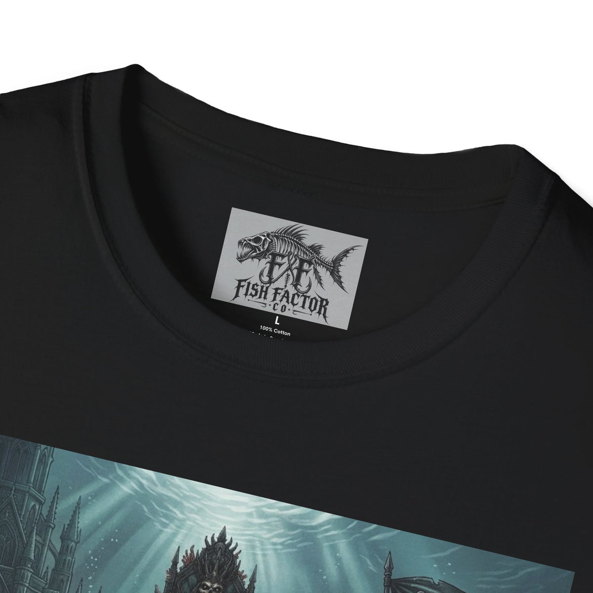 Underwater Pirate King T-Shirt | Sunken Castle, Trident, Skull Flag Fish Factor Co
