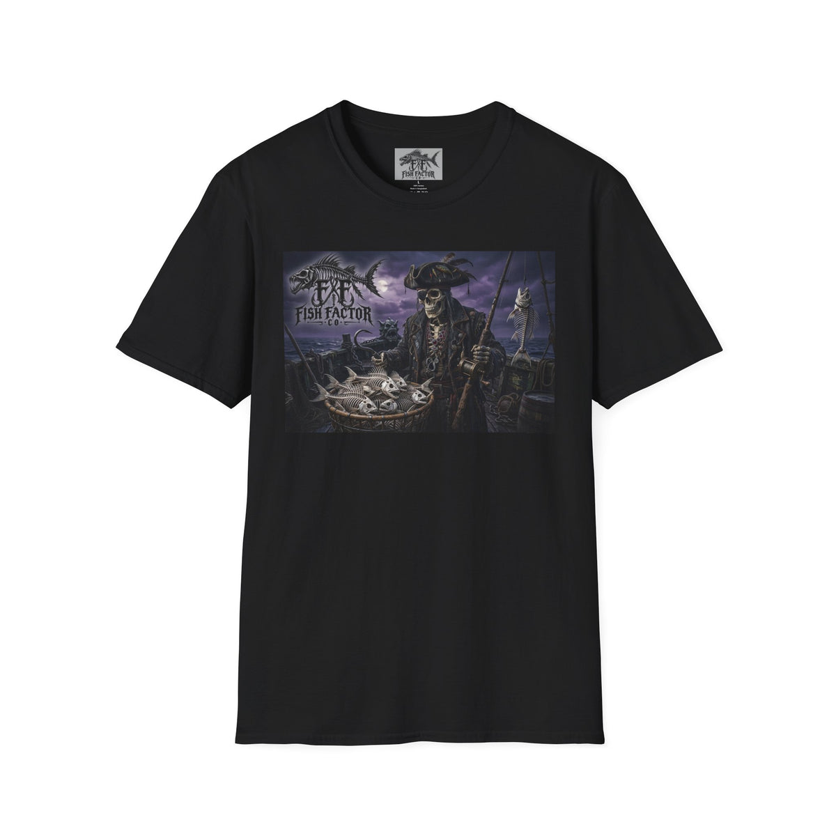 Skeletal Pirate Fisherman T-Shirt | Fish Factor Graphic Tee