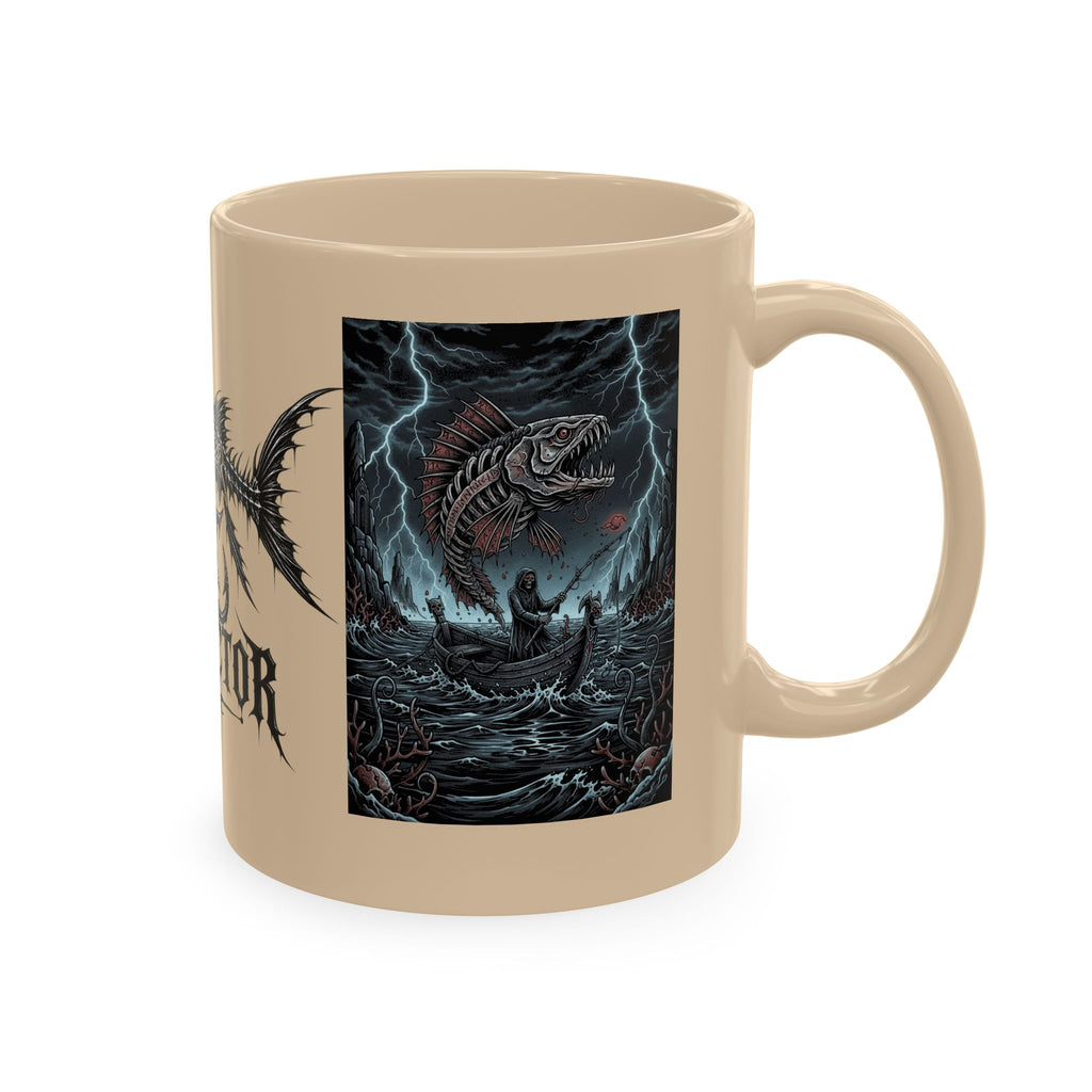 Fish Factor Co Skeletal Fish Illustration Mug | Nautical Ocean Skull Art