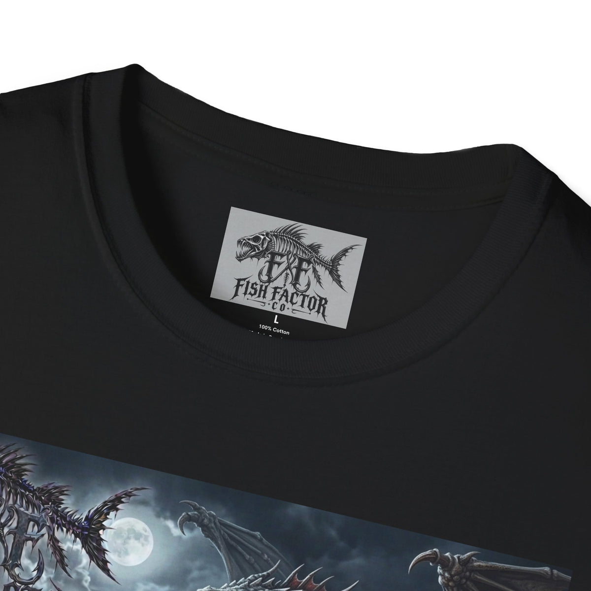 Sea Serpent Dragon Wave Artwork T-Shirt | Stormy Ocean Fantasy Fish Factor