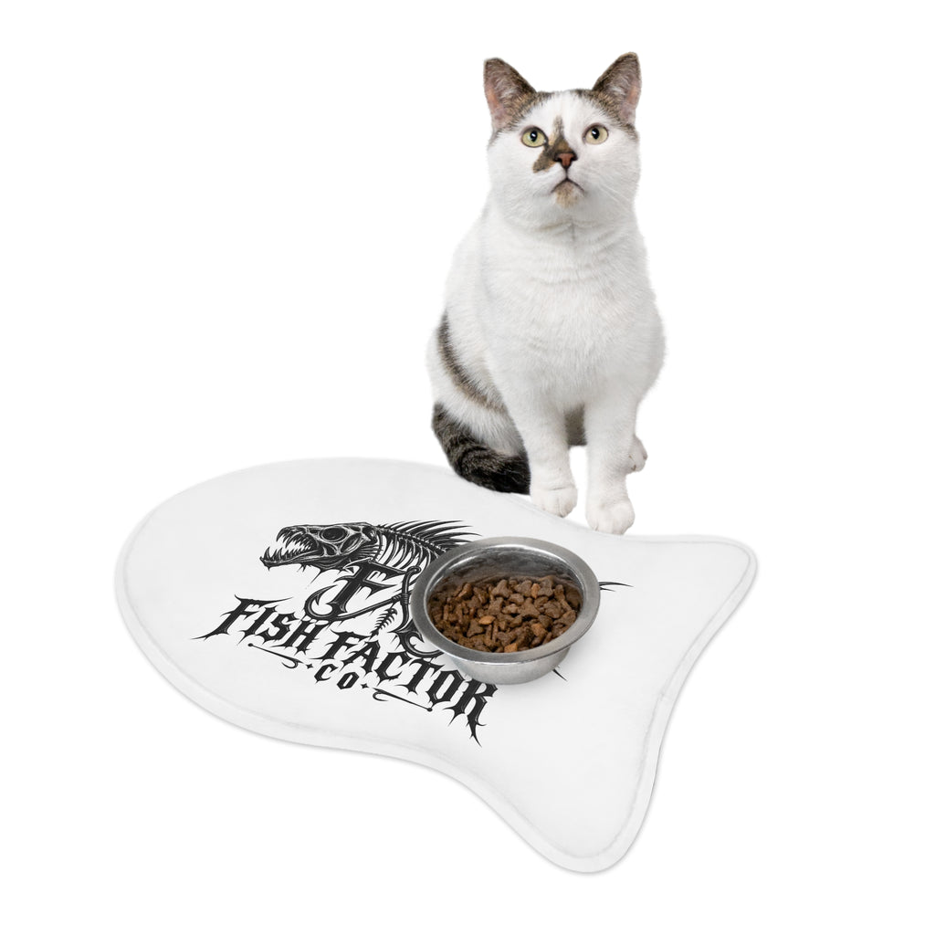 Fish Factor Co. Skeleton Fish Pet Feeding Mat — Non-Slip Waterproof Bowl Placemat for Dogs & Cats