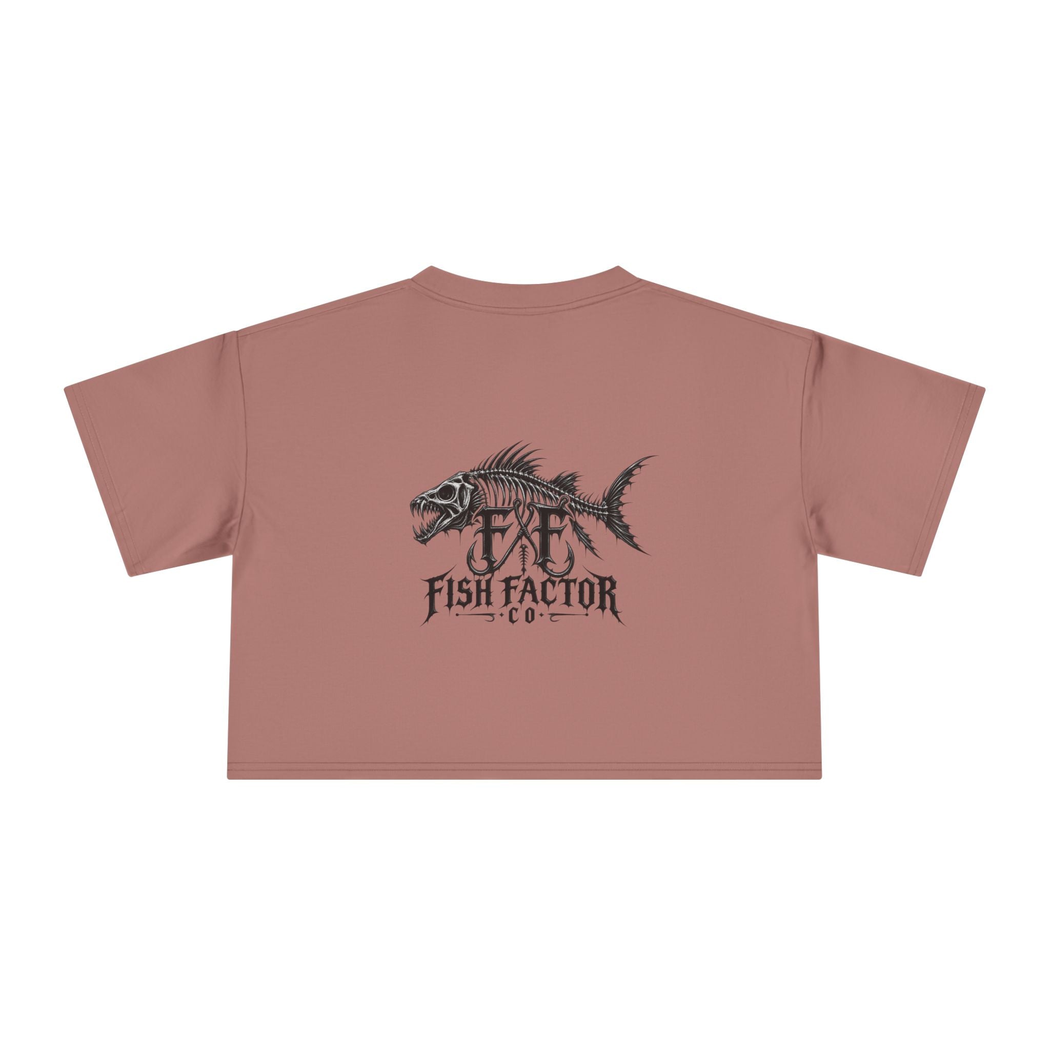 Women's Crop Tee — Dark Nautical Fish Skeleton Graphic Tee - Fish Factor Co