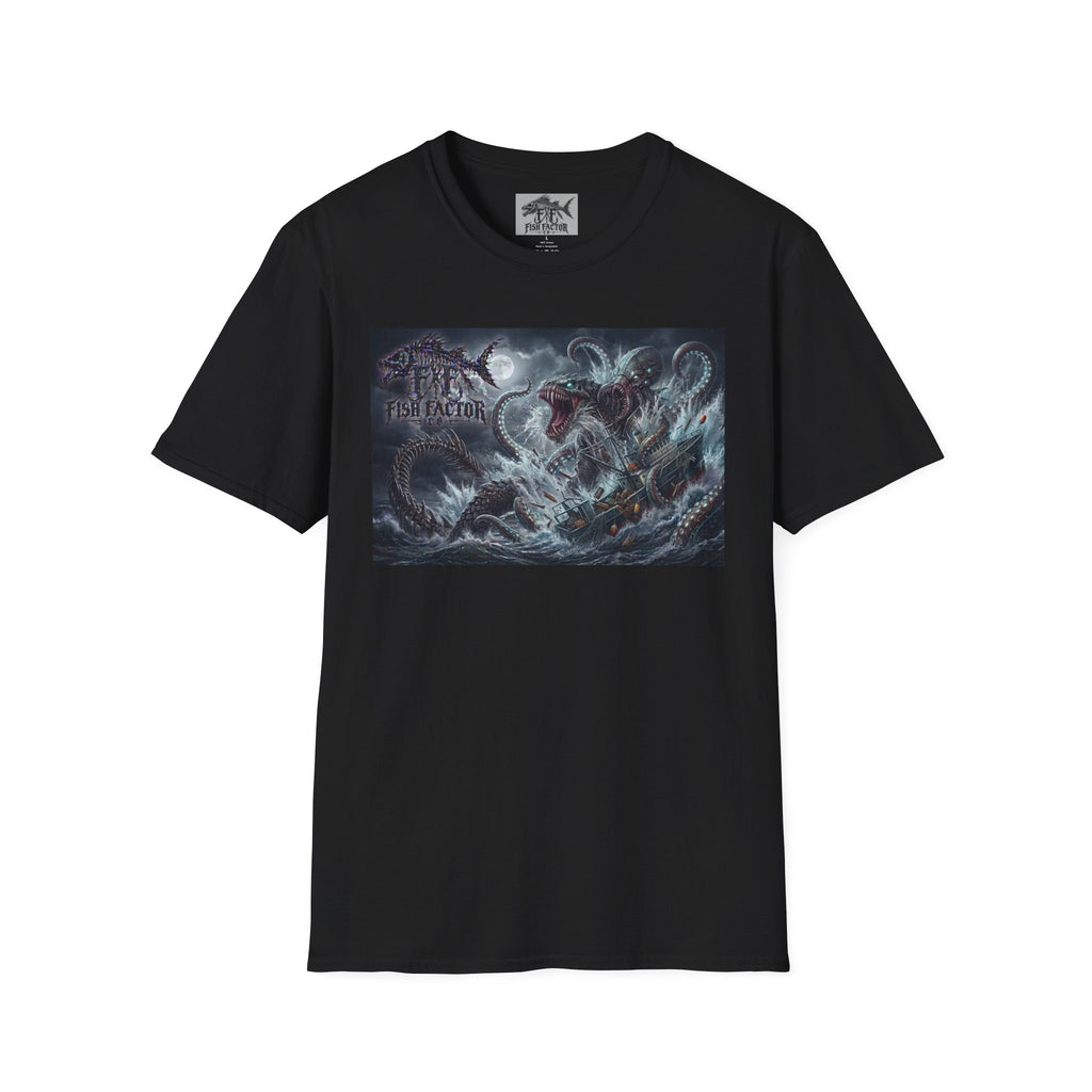 Kraken Sea Monster Art T-Shirt | Ocean Battle Mythical Creature Fish Factor