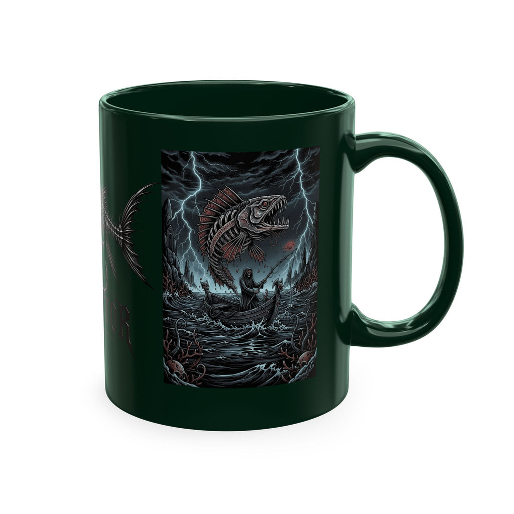 Fish Factor Co Skeletal Fish Illustration Mug | Nautical Ocean Skull Art