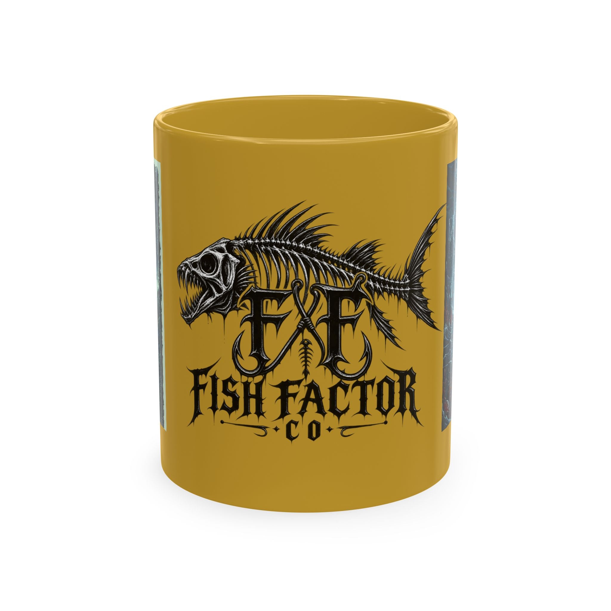 Fish Factor Co Skeletal Fish Illustration Mug | Nautical Ocean Skull Art
