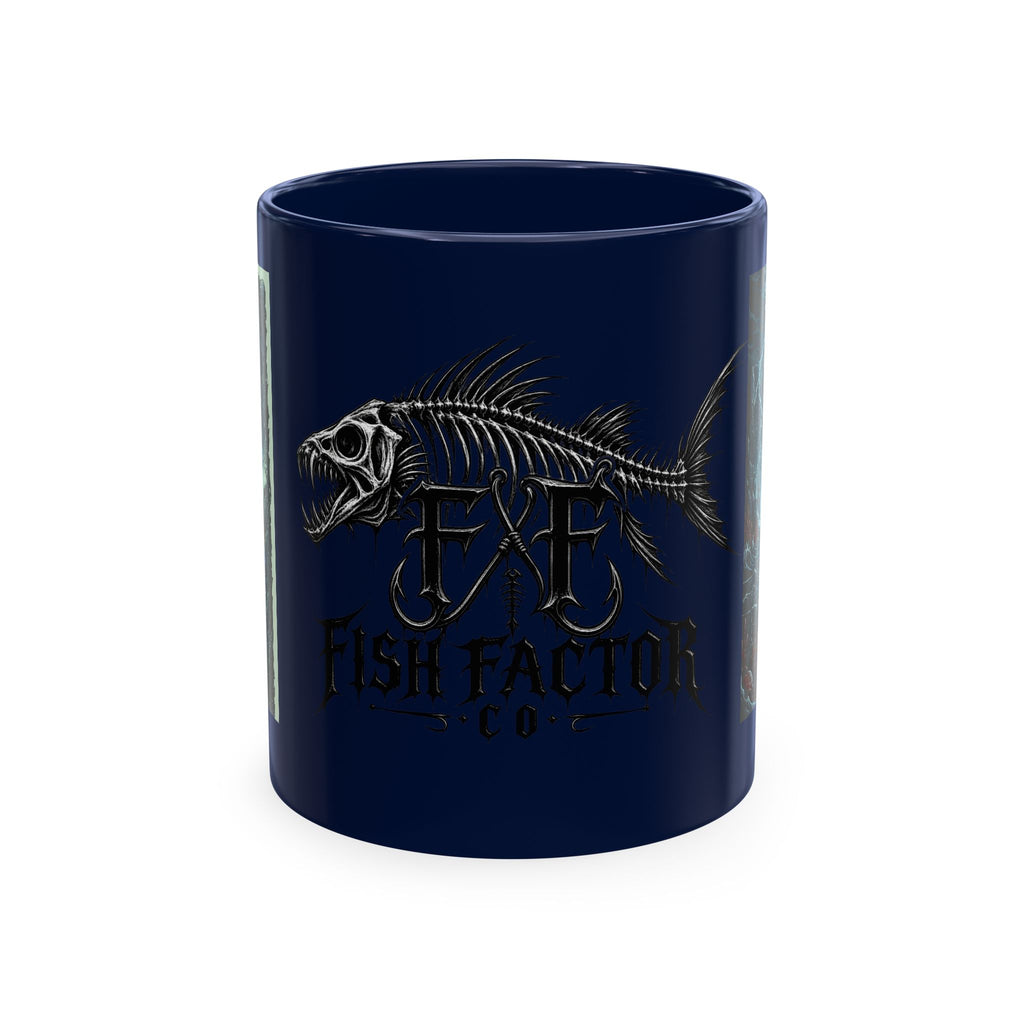 Fish Factor Co Skeletal Fish Illustration Mug | Nautical Ocean Skull Art