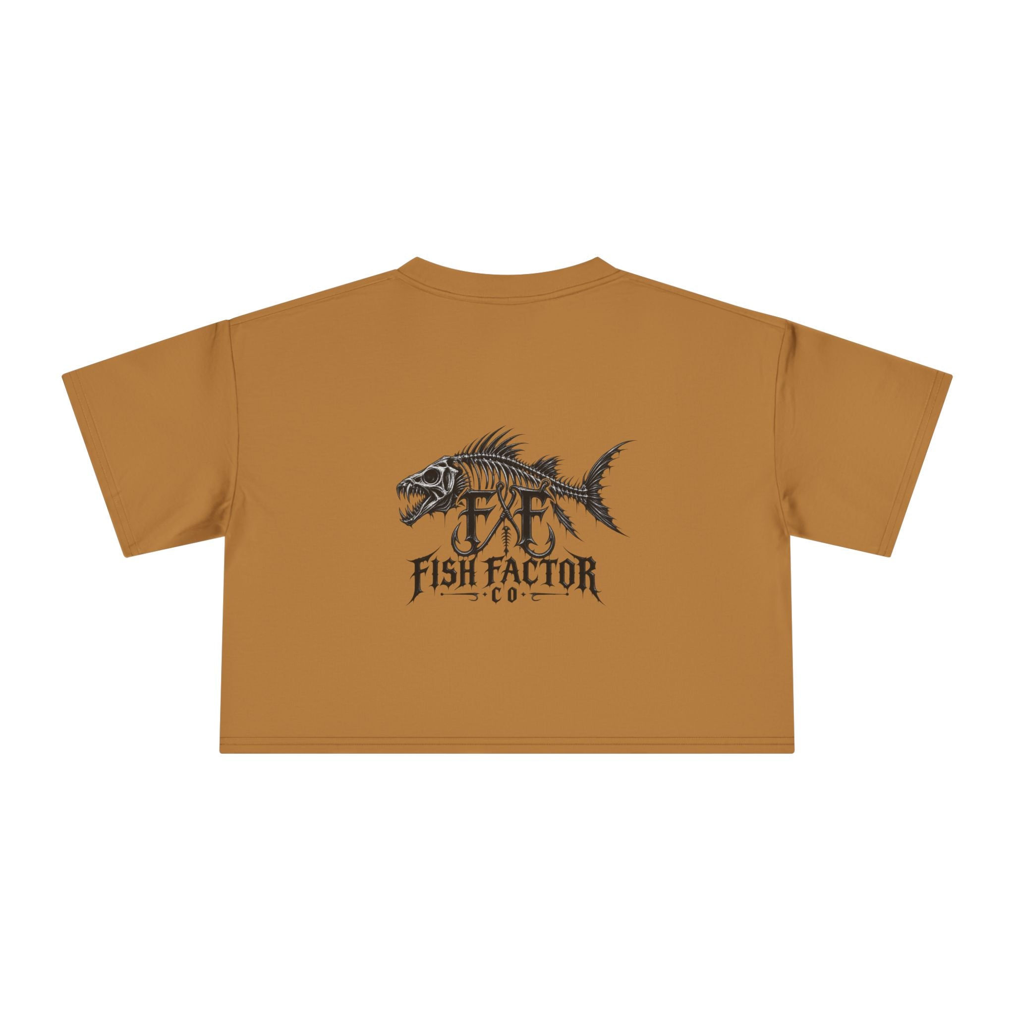 Women's Crop Tee — Dark Nautical Fish Skeleton Graphic Tee - Fish Factor Co