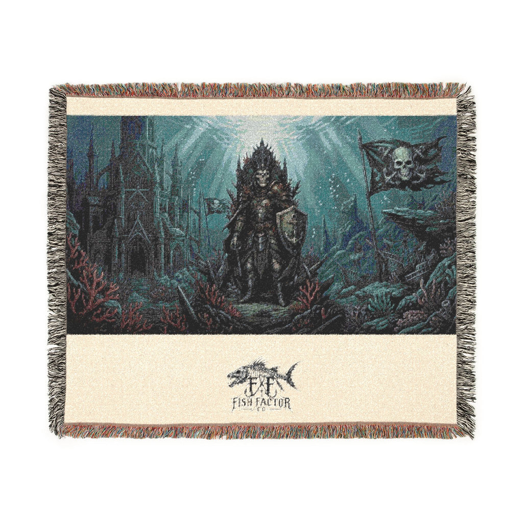 Dark Throne King woven blanket | Gothic fantasy castle tapestry - Fish Factor Co