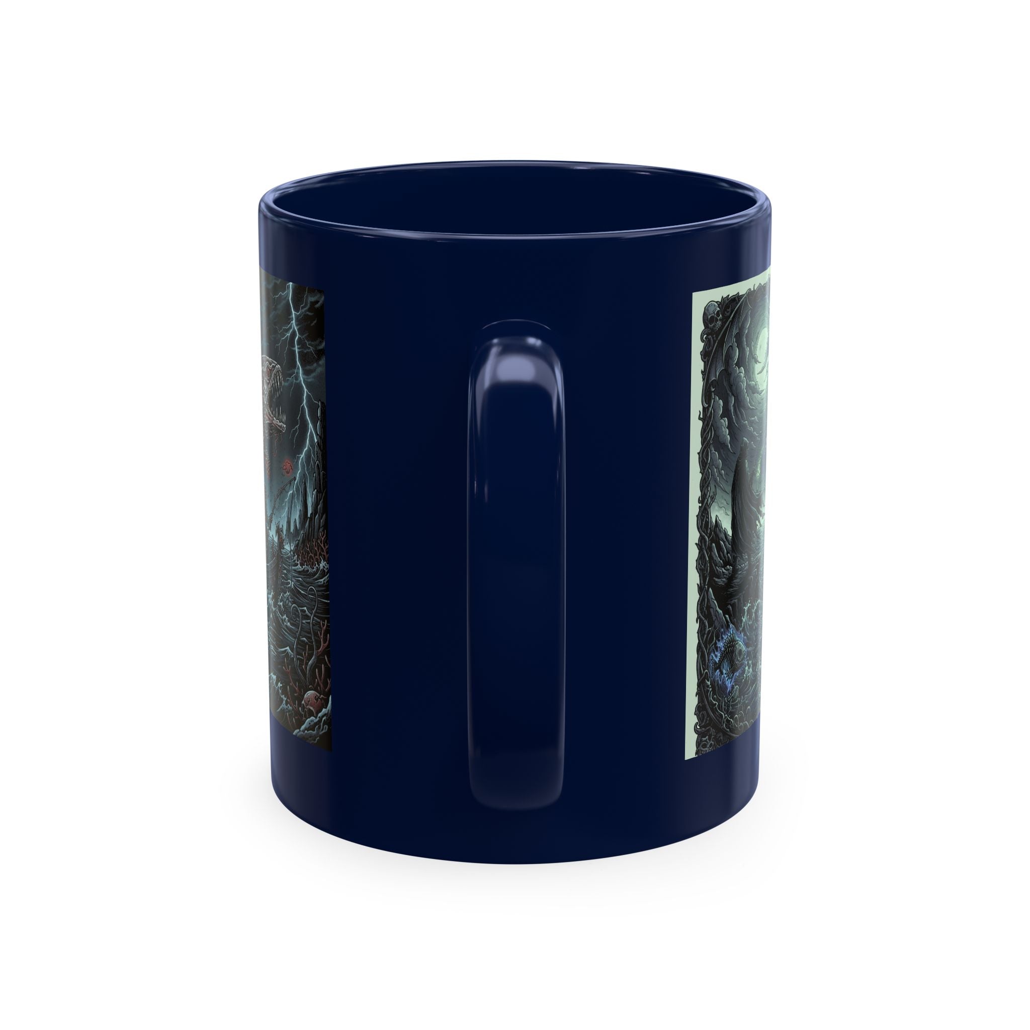 Fish Factor Co Skeletal Fish Illustration Mug | Nautical Ocean Skull Art
