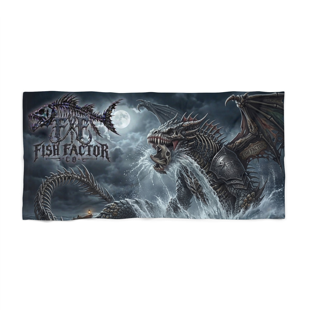 Beach Towel — Nautical Dragon Wave Design (Fish Factor Co)