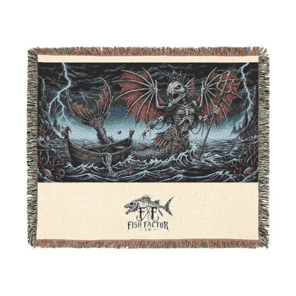 Dragon Skull Artwork Woven Blanket | Gothic Fantasy Throw