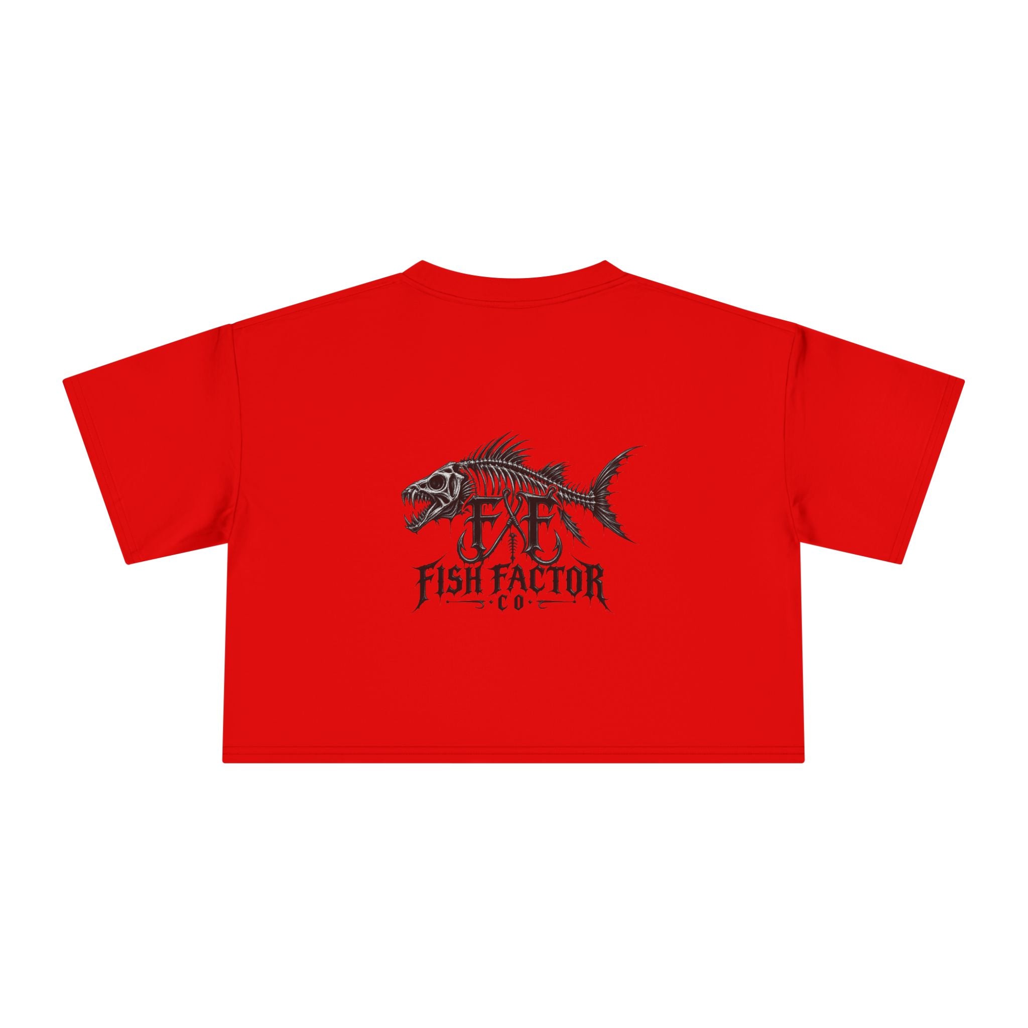 Women's Crop Tee — Dark Nautical Fish Skeleton Graphic Tee - Fish Factor Co