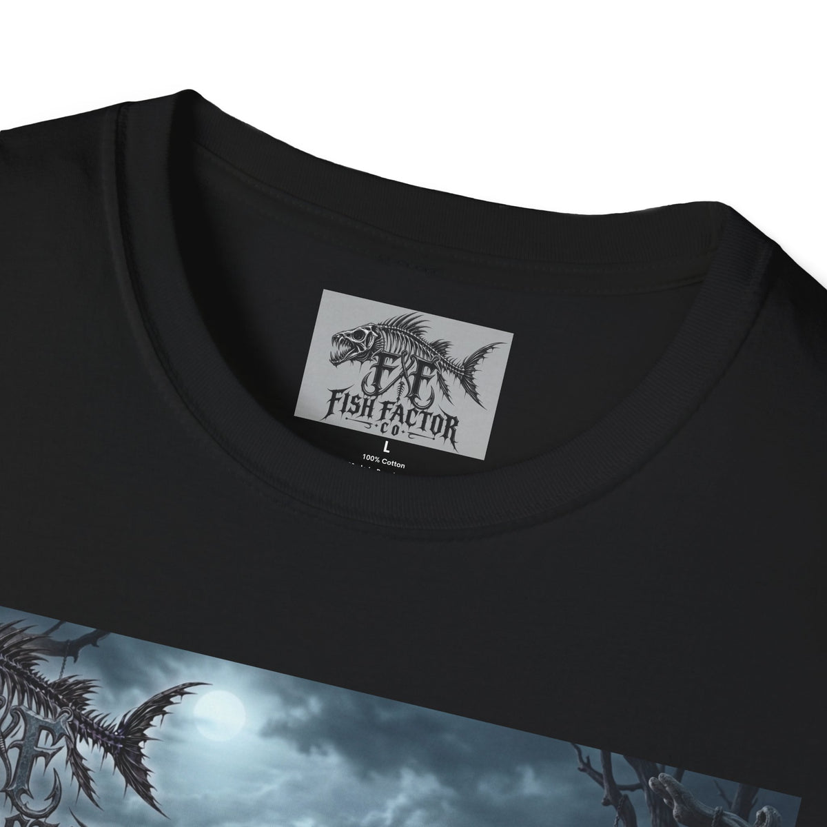 Pirate Skeleton Fisherman T-Shirt | Nautical Halloween Skull Sea Fish Factor