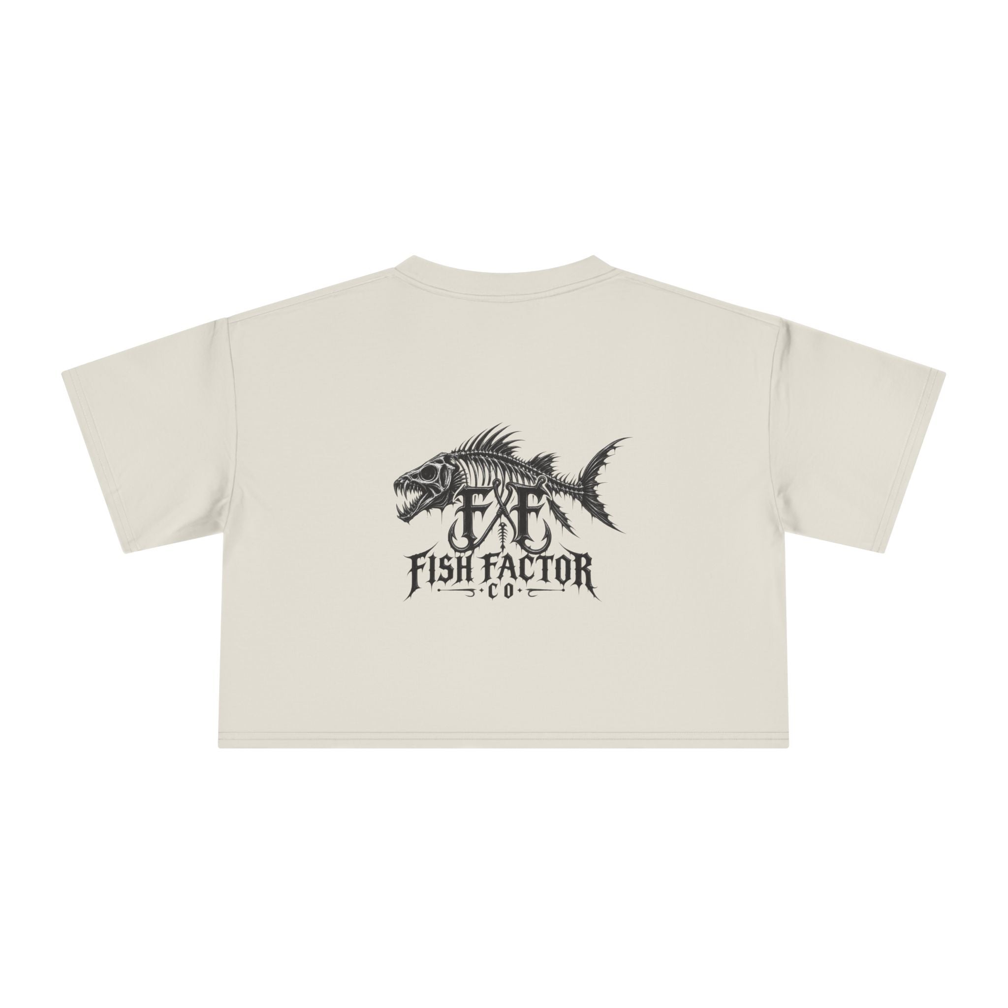Women's Crop Tee — Dark Nautical Fish Skeleton Graphic Tee - Fish Factor Co