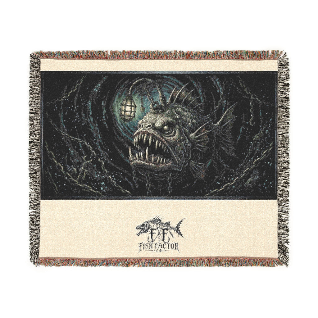 Deep Sea Anglerfish Woven Blanket | Creepy Ocean Creature Throw - Fish Factor Co