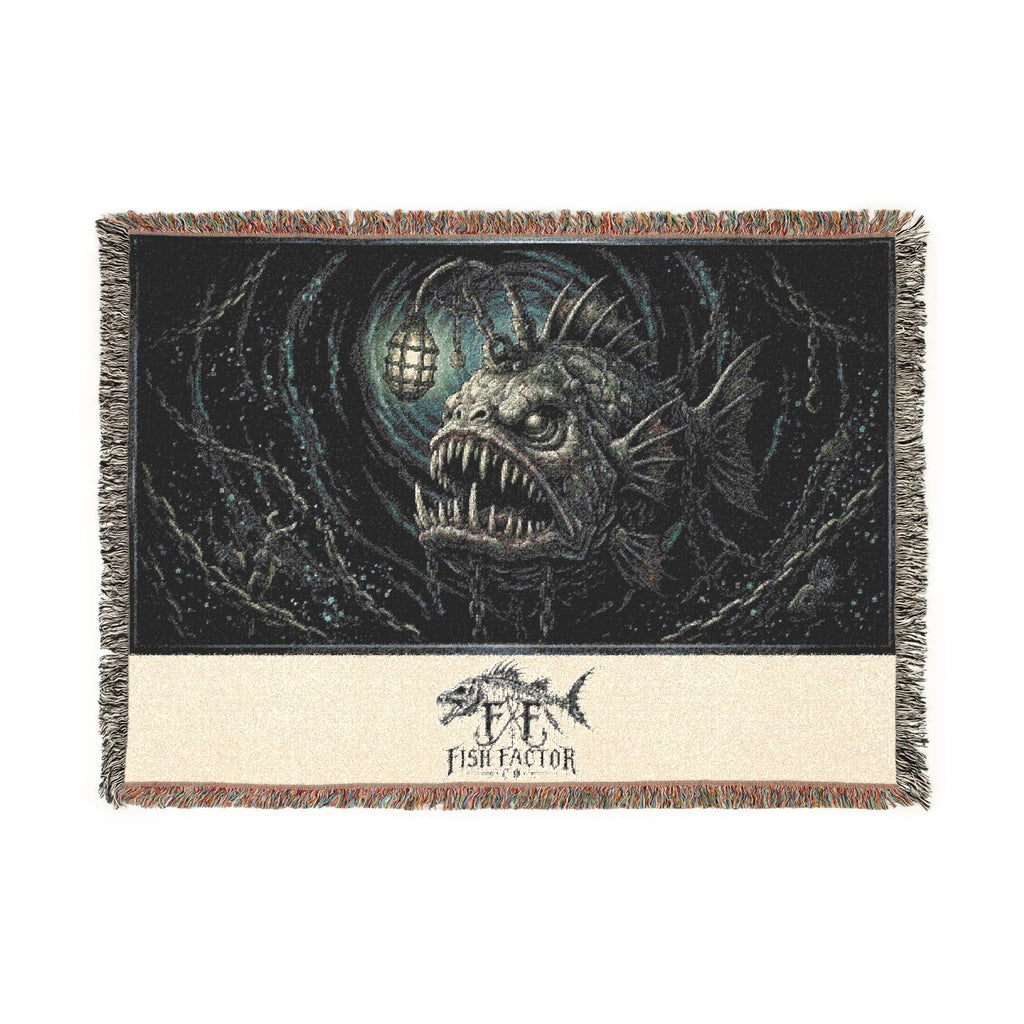 Deep Sea Anglerfish Woven Blanket | Creepy Ocean Creature Throw - Fish Factor Co