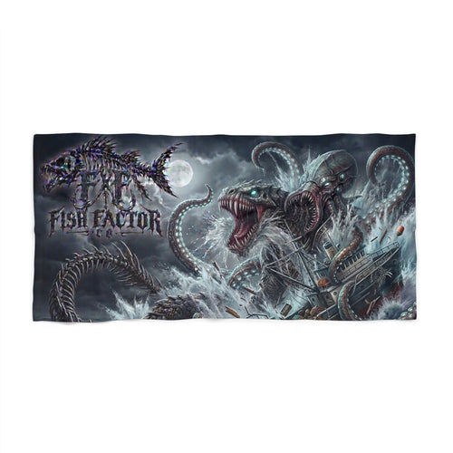 Beach Towel — Kraken Monster Surf Design (Fish Factor)