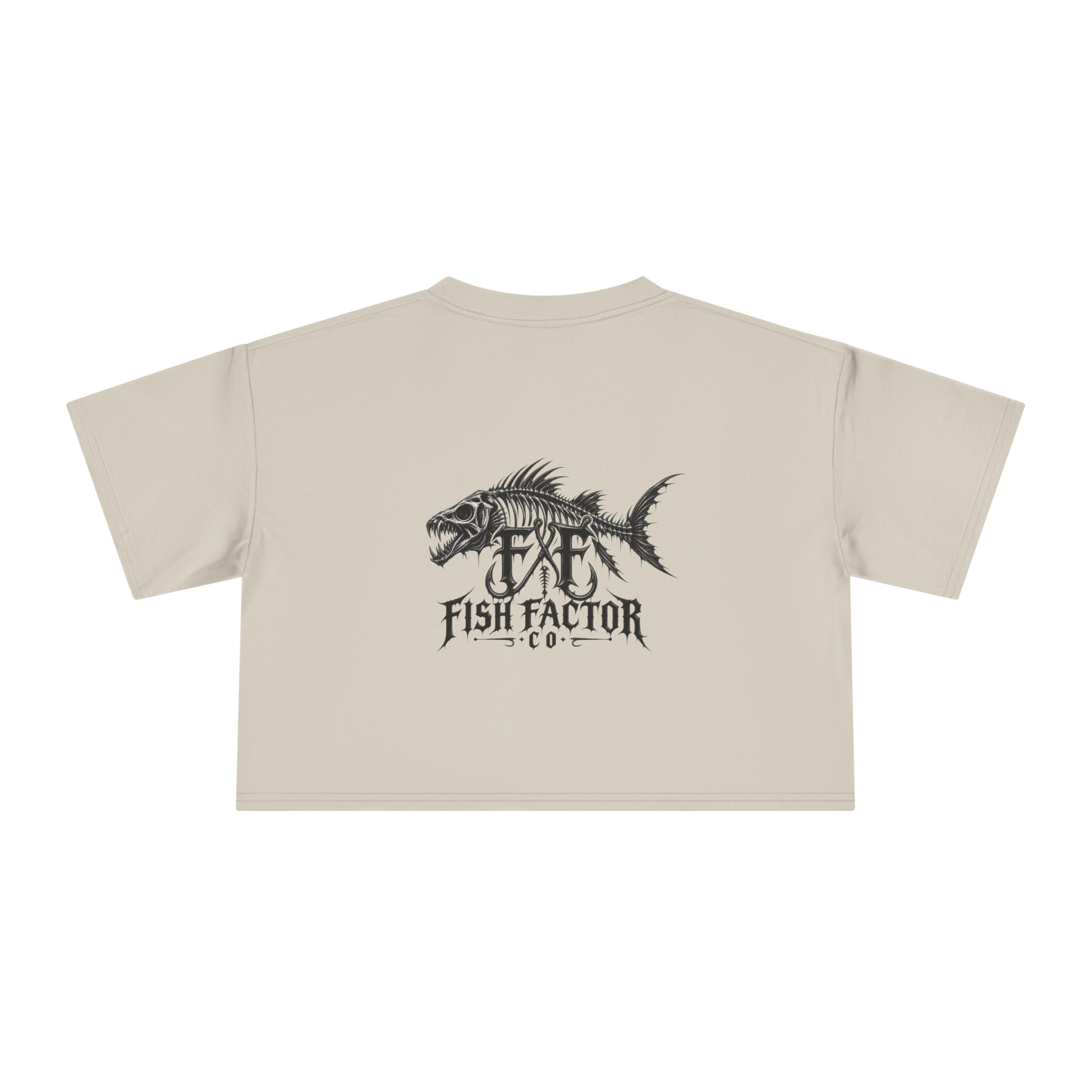 Women's Crop Tee — Dark Nautical Fish Skeleton Graphic Tee - Fish Factor Co