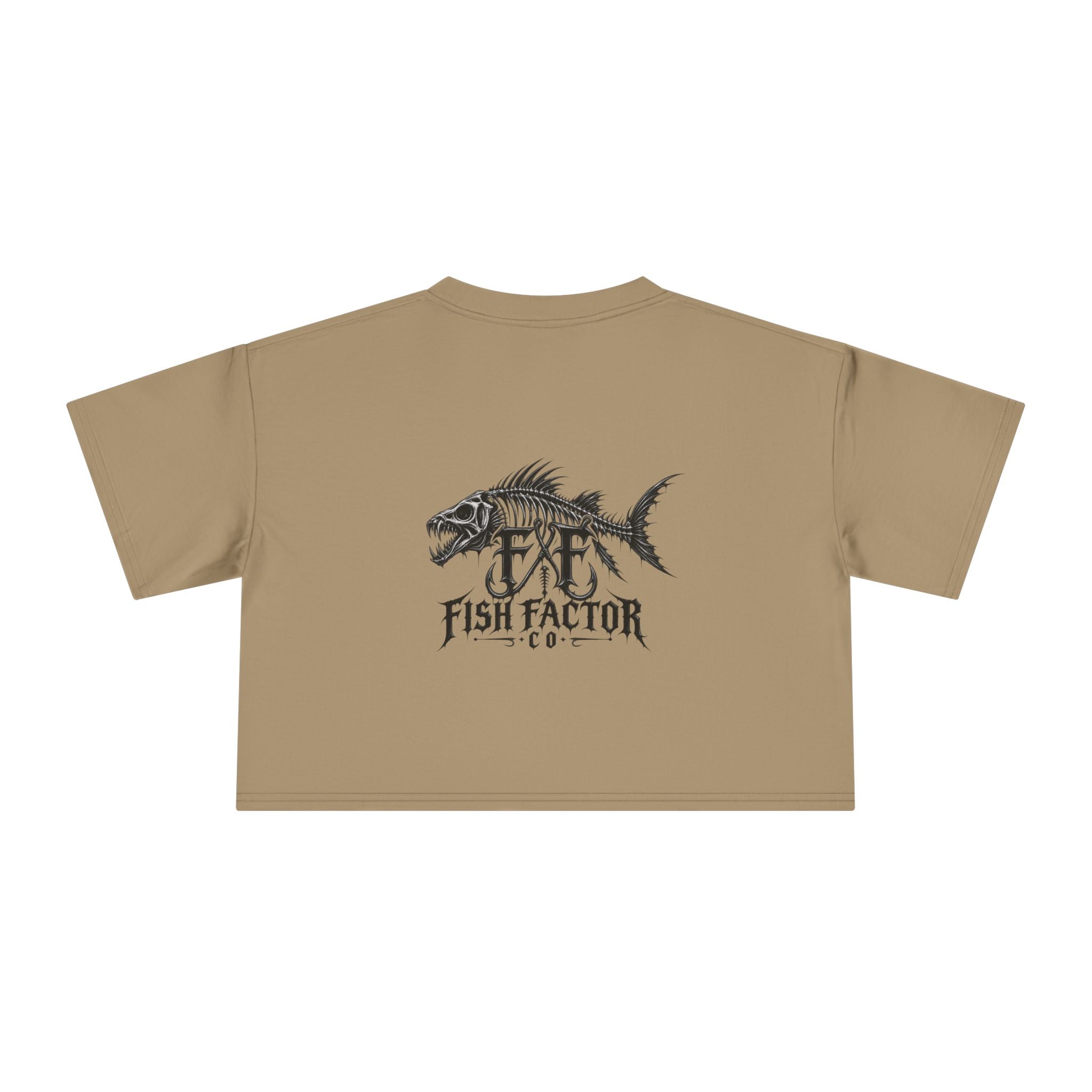 Women's Crop Tee — Dark Nautical Fish Skeleton Graphic Tee - Fish Factor Co